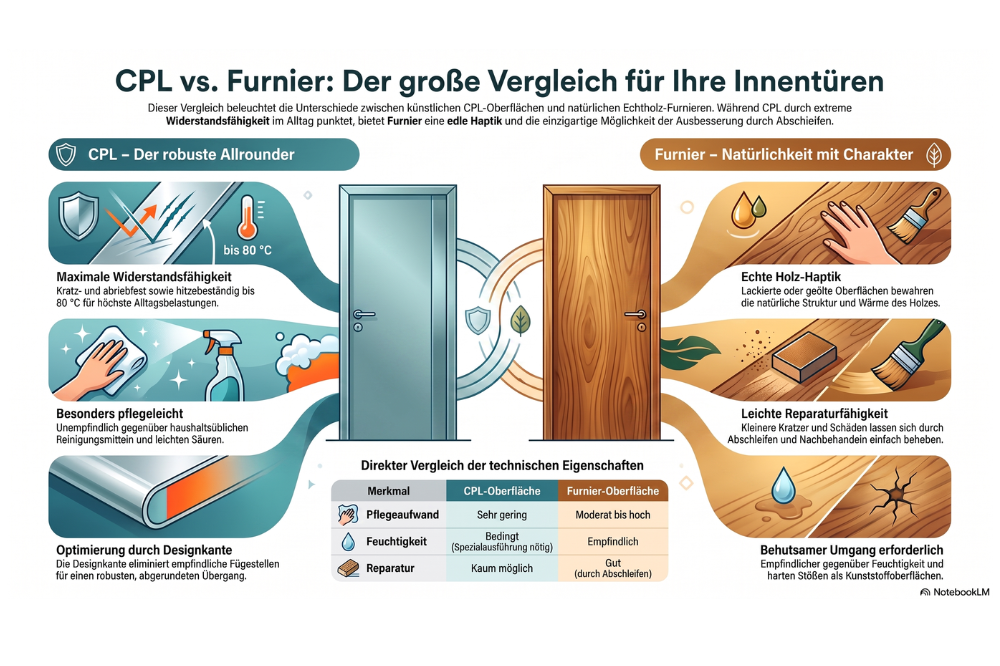 Innentüren im Vergleich: CPL vs. Furnier