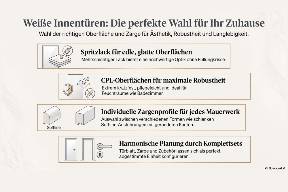 Weiße Innentüren mit Zarge