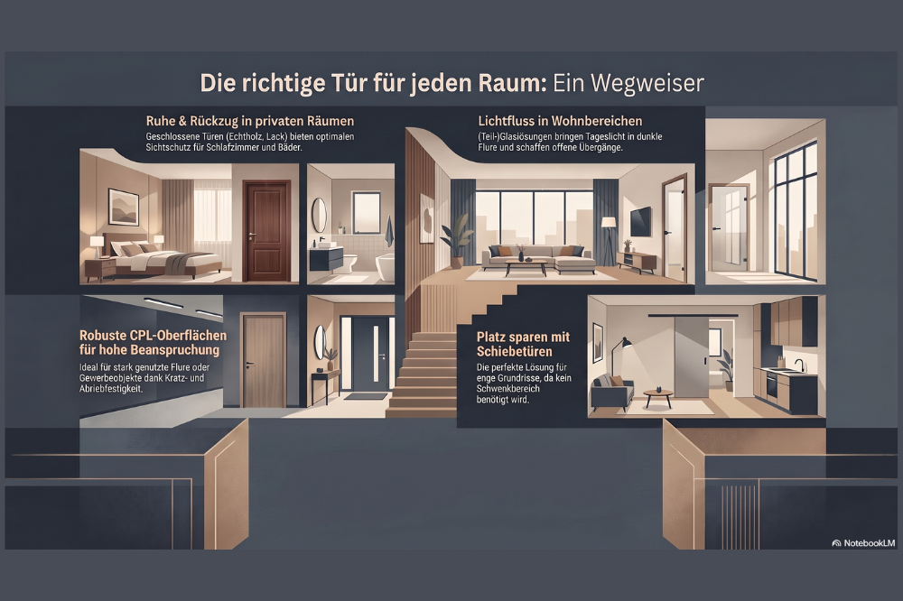 Wegweiser - Welche Tür für welchen Raum