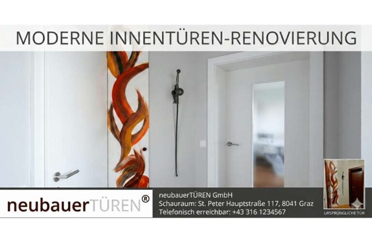 Moderne weiße Innentüren nach Renovierung mit Glaseinsatz und Designoberfläche